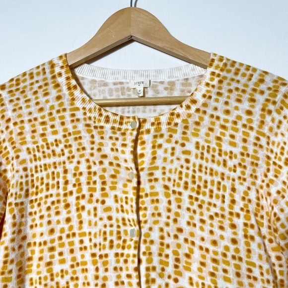 Jcrew 3/4 sleeve Sz. S pink and orange modern abstract patterned cardigan - Picture 2 of 10